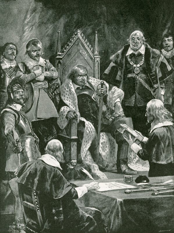 Předání Bible při inauguraci Olivera Cromwella do funkce lorda protektora od Richard Caton Woodville junior
