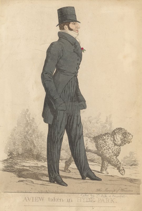 Henry Somerset, 7. vévoda z Beaufortu; Pohled z Hyde Parku od Richard Dighton