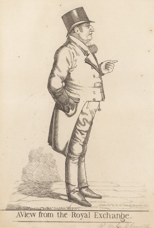 Lee La Chamette (f. 1817); Pohled z Royal Exchange, 1817 od Richard Dighton
