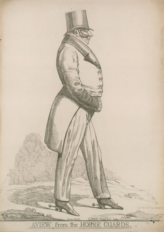 Sir Robert Bolton; Pohled z koňské gardy od Richard Dighton