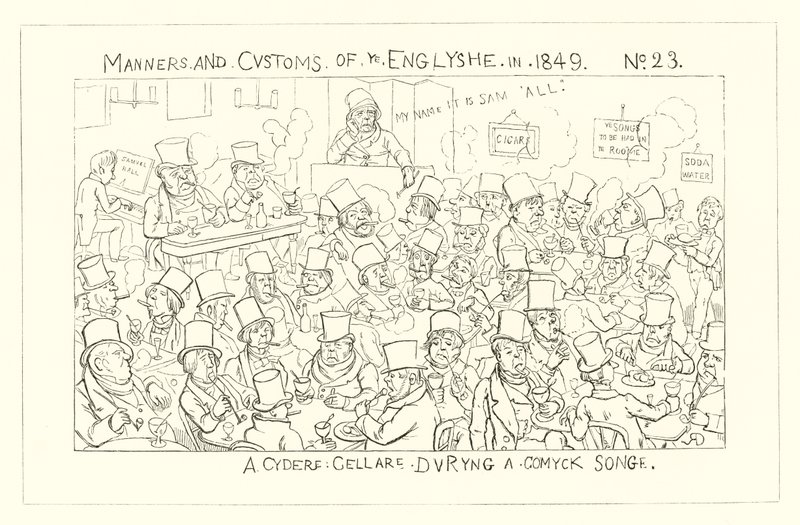 1849, Cider sklep během komické písně od Richard Doyle