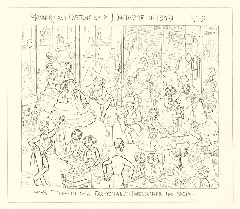 1849, Vyhlídka na módní obchod s galanterií od Richard Doyle