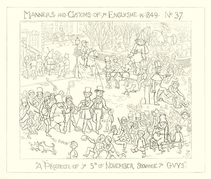 1849, Vyhlídka na 5. listopad ukazující chlapy od Richard Doyle