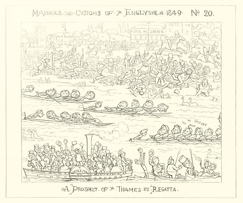 1849, vyhlídka regaty na Temži od Richard Doyle