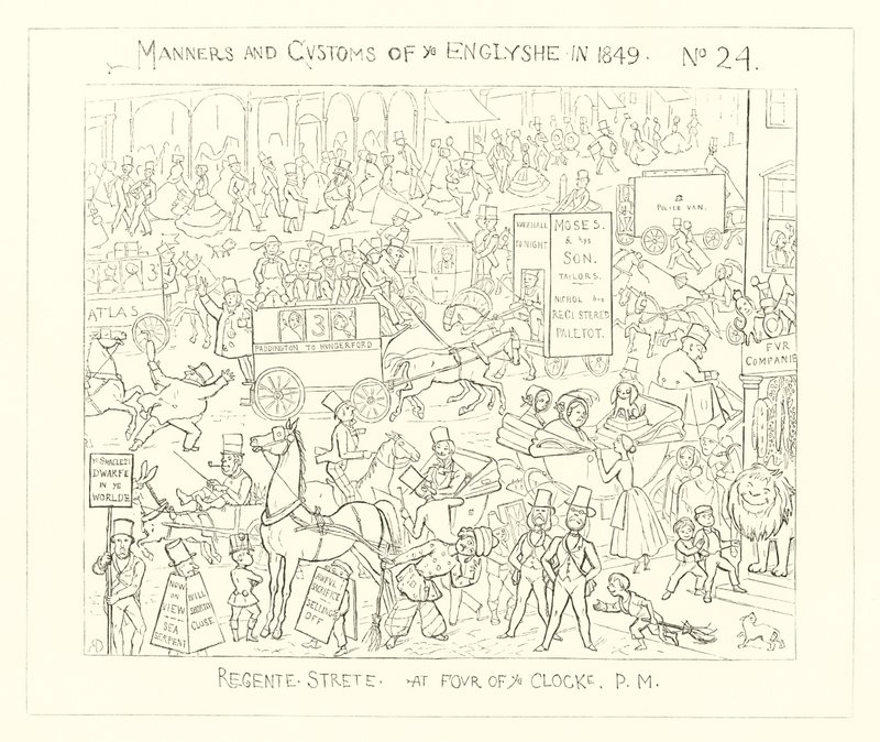 1849, Regent Street ve čtyři hodiny odpoledne od Richard Doyle