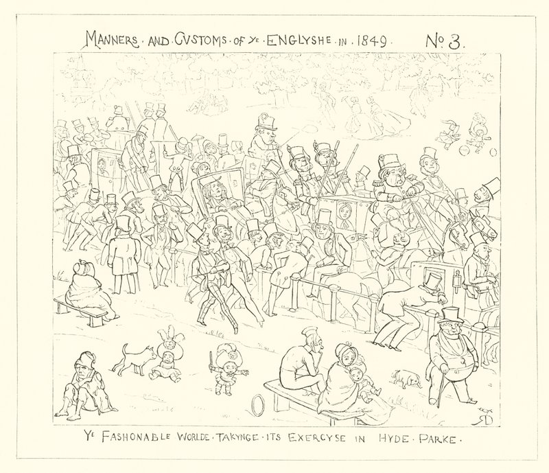 1849, Módní svět cvičí v Hyde Parku od Richard Doyle