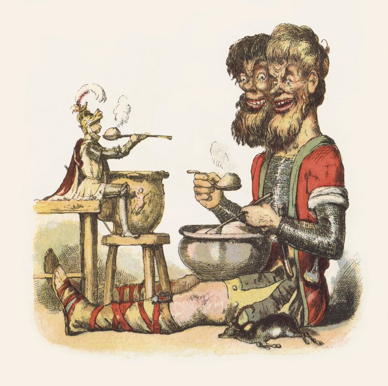 Ilustrace pro Jack The Giant Killer (barevné lito) od Richard Doyle