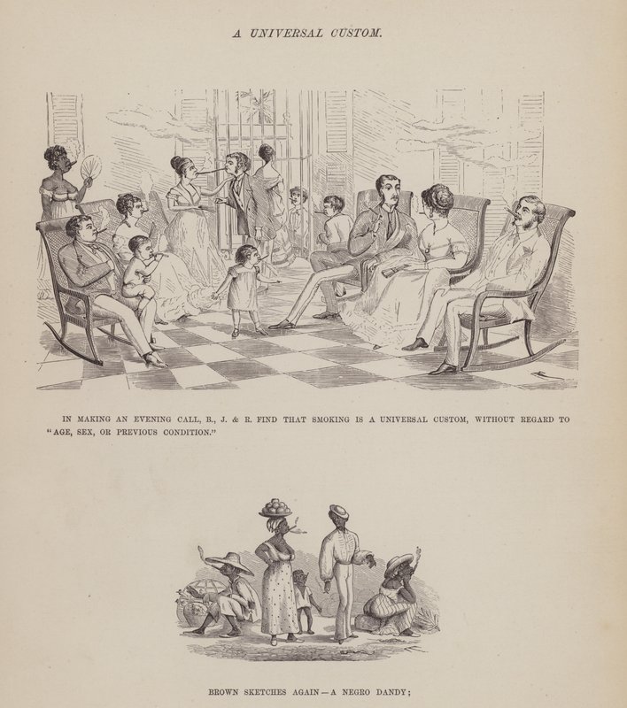 Stránka z The American Tour of pánů Brown, Jones a Robinson (rytina) od Richard Doyle