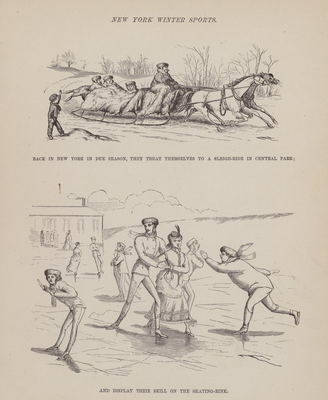 Stránka z The American Tour of pánů Brown, Jones a Robinson (rytina) od Richard Doyle