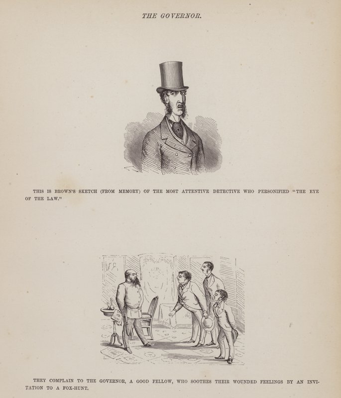 Stránka z The American Tour of pánů Brown, Jones a Robinson (rytina) od Richard Doyle