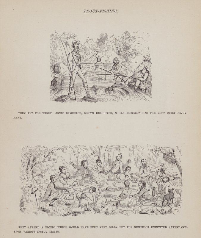 Stránka z The American Tour of pánů Brown, Jones a Robinson (rytina) od Richard Doyle