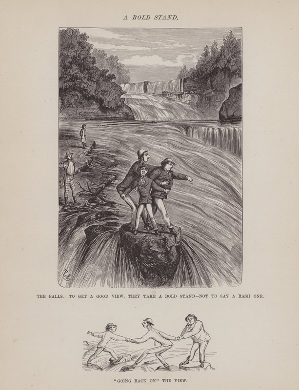 Stránka z The American Tour of pánů Brown, Jones a Robinson (rytina) od Richard Doyle