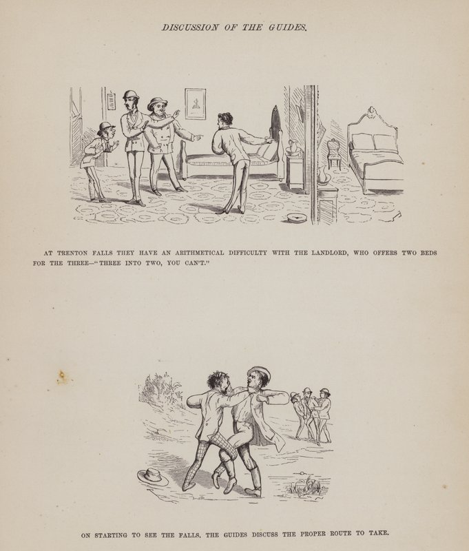 Stránka z The American Tour of pánů Brown, Jones a Robinson (rytina) od Richard Doyle