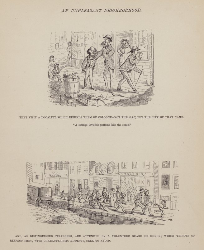 Stránka z The American Tour of pánů Brown, Jones a Robinson (rytina) od Richard Doyle