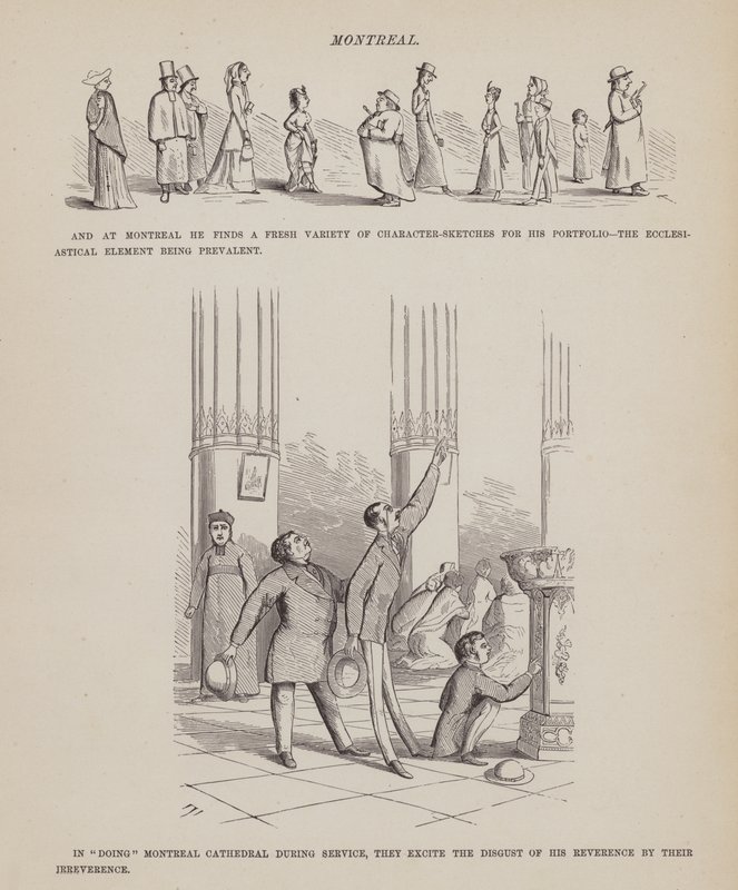 Stránka z The American Tour of pánů Brown, Jones a Robinson (rytina) od Richard Doyle