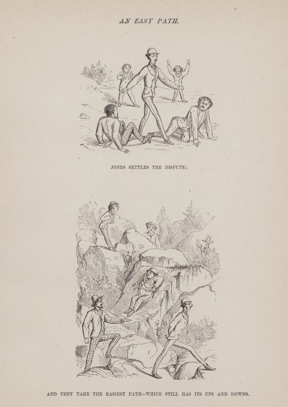 Stránka z The American Tour of pánů Brown, Jones a Robinson (rytina) od Richard Doyle