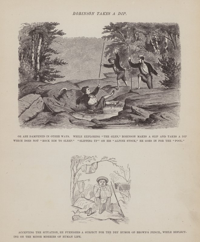Stránka z The American Tour of pánů Brown, Jones a Robinson (rytina) od Richard Doyle