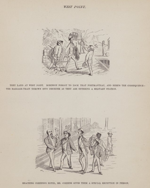 Stránka z The American Tour of pánů Brown, Jones a Robinson (rytina) od Richard Doyle