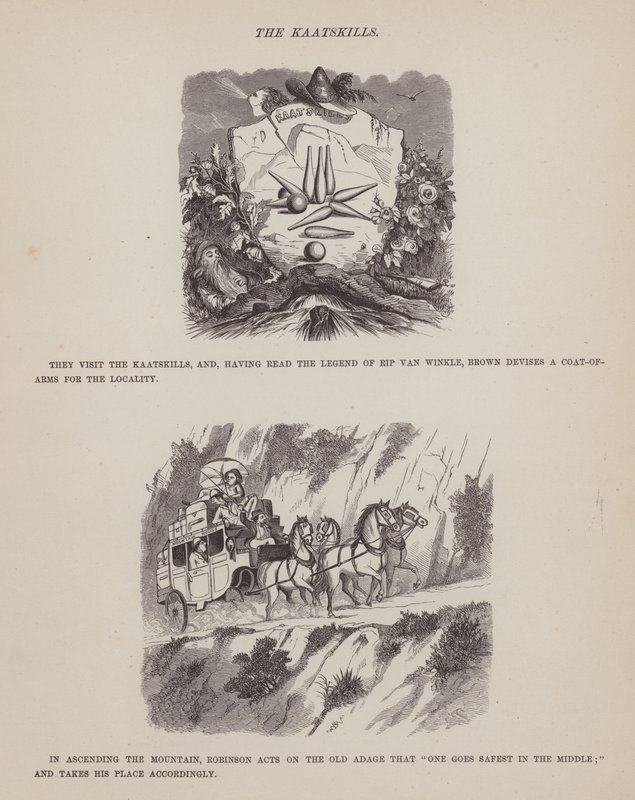 Stránka z The American Tour of pánů Brown, Jones a Robinson (rytina) od Richard Doyle