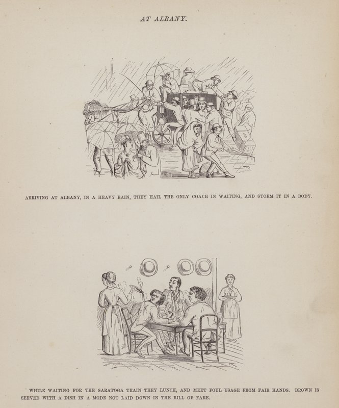 Stránka z The American Tour of pánů Brown, Jones a Robinson (rytina) od Richard Doyle