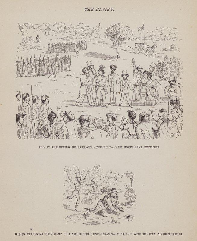 Stránka z The American Tour of pánů Brown, Jones a Robinson (rytina) od Richard Doyle