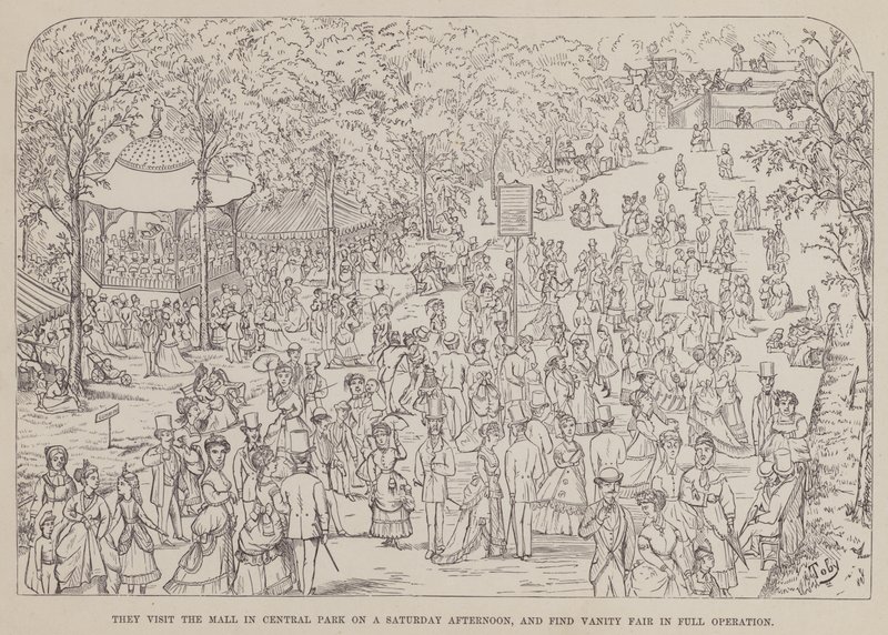 Stránka z The American Tour of pánů Brown, Jones a Robinson (rytina) od Richard Doyle