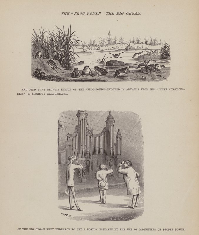 Stránka z The American Tour of pánů Brown, Jones a Robinson (rytina) od Richard Doyle