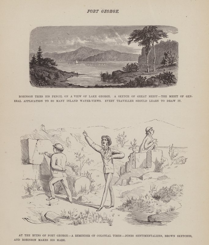 Stránka z The American Tour of pánů Brown, Jones a Robinson (rytina) od Richard Doyle