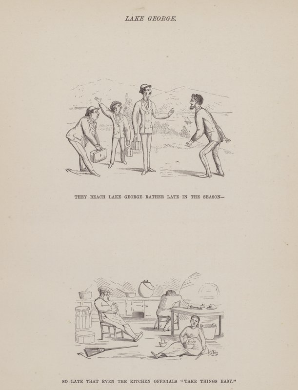 Stránka z The American Tour of pánů Brown, Jones a Robinson (rytina) od Richard Doyle