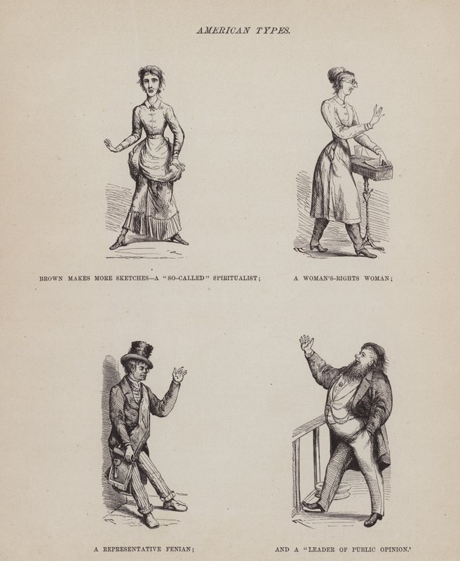 Stránka z The American Tour of pánů Brown, Jones a Robinson (rytina) od Richard Doyle