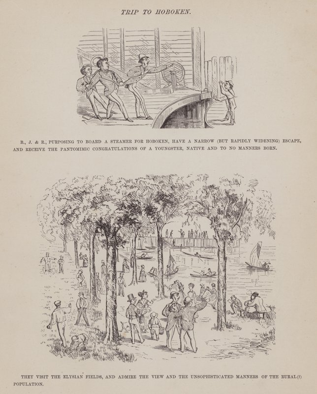 Stránka z The American Tour of pánů Brown, Jones a Robinson (rytina) od Richard Doyle