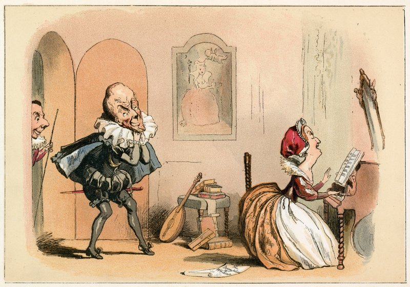 Královna Alžběta I. a skotský velvyslanec od Richard Doyle