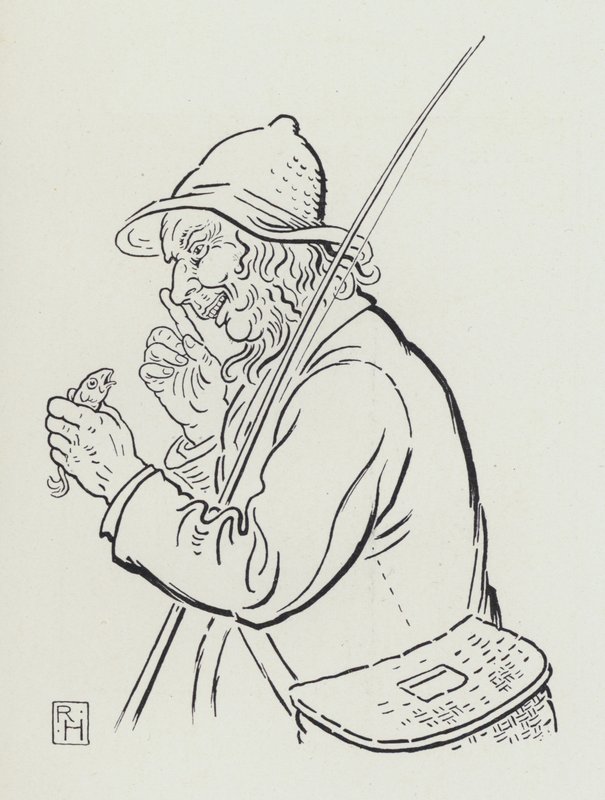 The Fisher And The Little Fish (rytina) od Richard Heighway