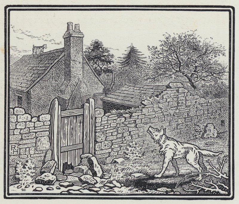 Vlk a dítě (rytina) od Richard Heighway