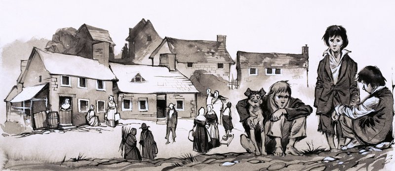 Člověk pronásledovaný chudobou: Richard Cobden (kvaš na papíře) od Richard Hook