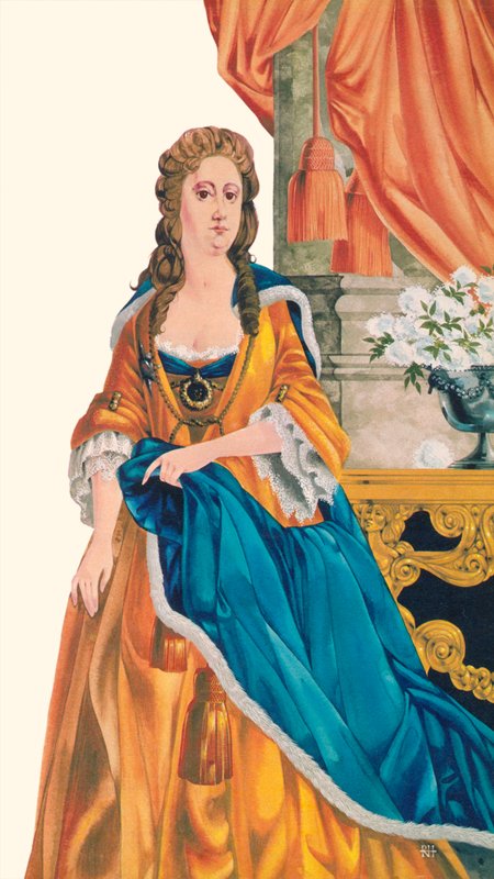 Queen Anne (barevná litografie) od Richard Hook