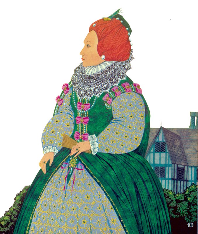 Královna Alžběta I. (barevná litografie) od Richard Hook