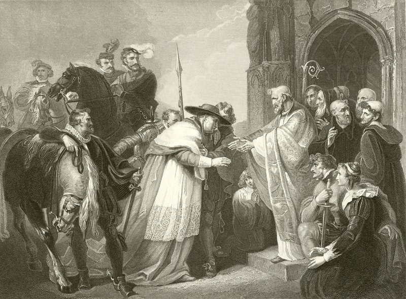 Kardinál Wolsey v Leicesterském opatství od Richard Westall
