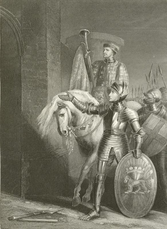 Král Jindřich V. před Harfleurem od Richard Westall