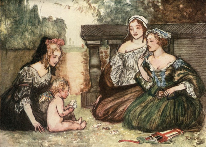Cupid a můj Campaspe hráli karty o polibky od Robert Anning Bell