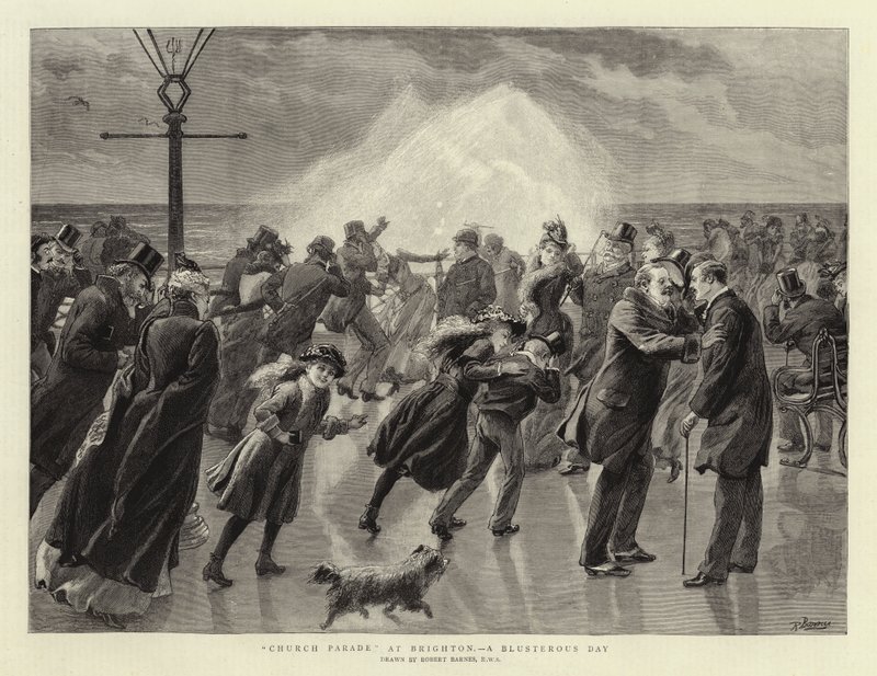 Church Parade v Brightonu, bouřlivý den od Robert Barnes