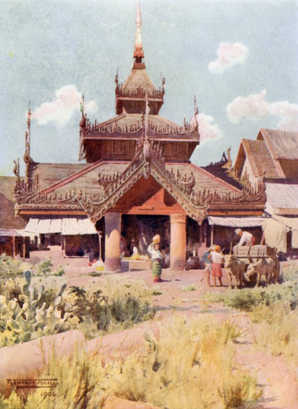 Vstup do bazaru v Shwe Dagon od Robert George Talbot Kelly