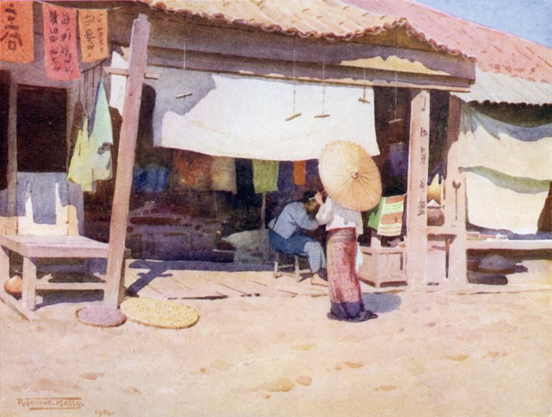 V bazaru, Bhamo od Robert George Talbot Kelly