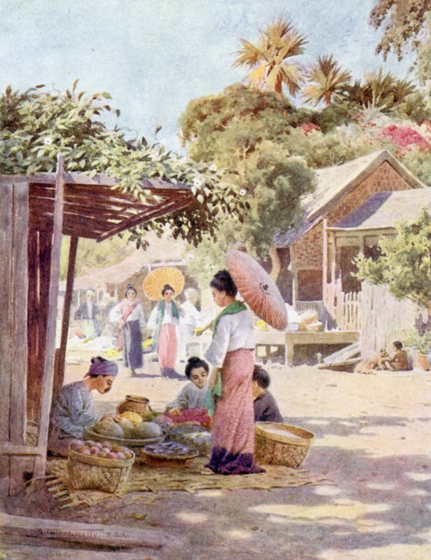 Ulice v Nyaung-u od Robert George Talbot Kelly