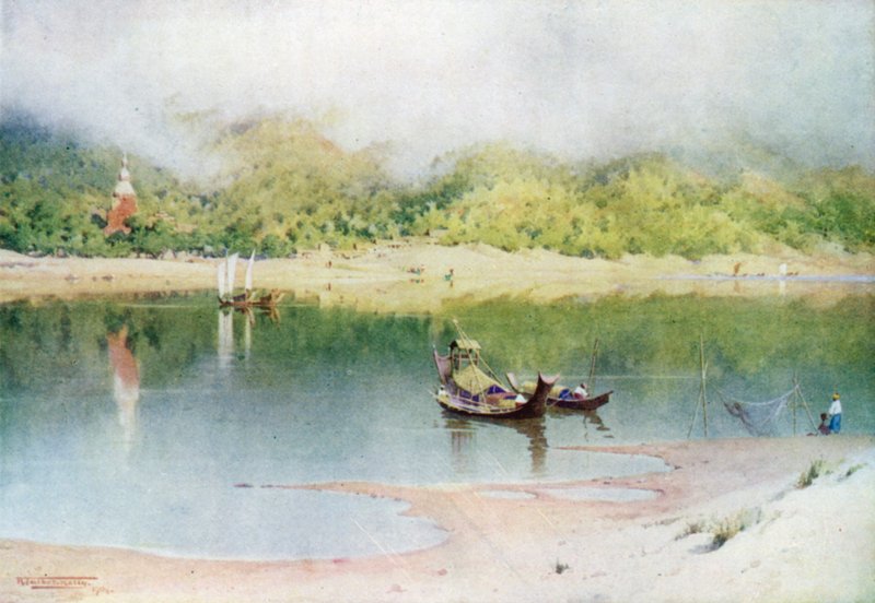 Řeka u Prome, stoupající ranní mlhy od Robert George Talbot Kelly