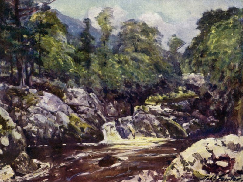 V údolí Lledr (barevné lito) od Robert (after) Fowler