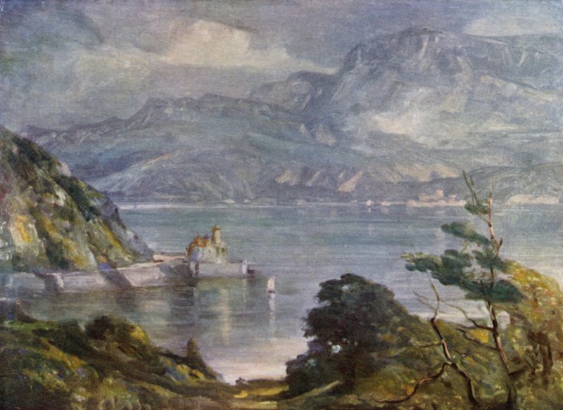 Misty Morning, poblíž Barmouth (barevné lito) od Robert (after) Fowler