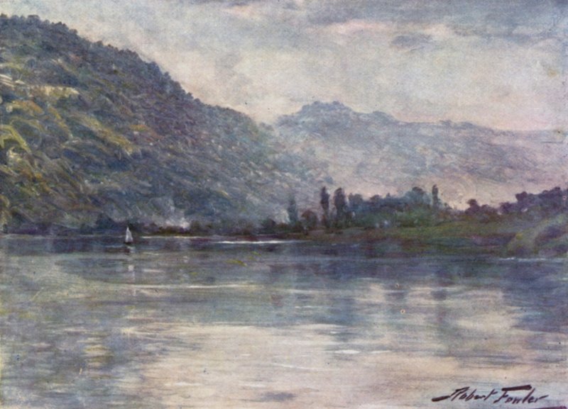 Ranní mlhy, poblíž Trefriw (barva litho) od Robert (after) Fowler