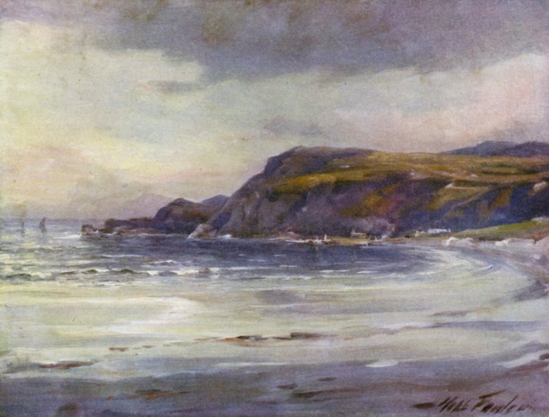 Letní večer, Anglesey Coast (barevné lito) od Robert (after) Fowler