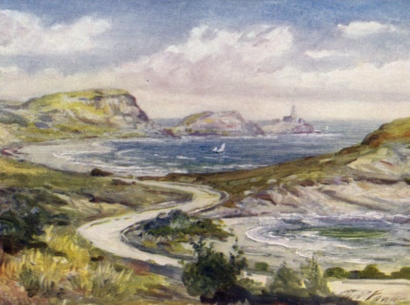 Pohled poblíž Mumbles, Swansea (barevné lito) od Robert (after) Fowler